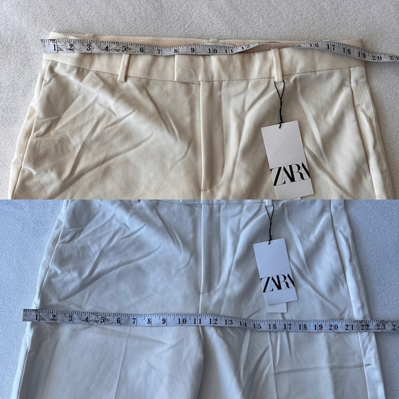 NWT Zara Oyster White Crepe Tuxedo Trouser Pant XL - Picture 11 of 12